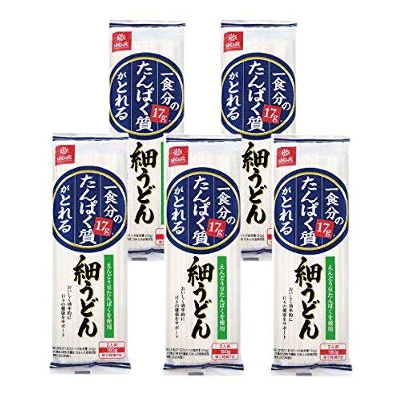 はくばく 一食分のたんぱく質がとれる細うどん 180g ×5袋