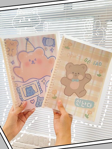 頑皮熊活頁本b5活頁筆記本子可拆卸學生可愛少女心a5網格格子方格本女生款簡約ins風線圈軟皮 小槑同學