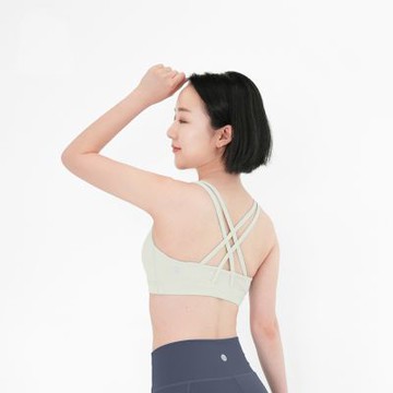【Mukasa】LISSOM 交叉美背運動內衣 - 秋香綠 - MUK-24001