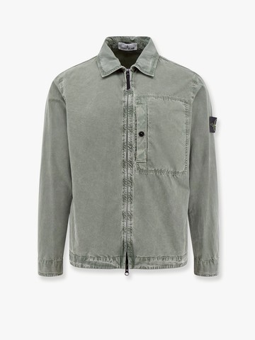 Organic cotton shirt  with zip closure - STONE ISLAND - gender_Man