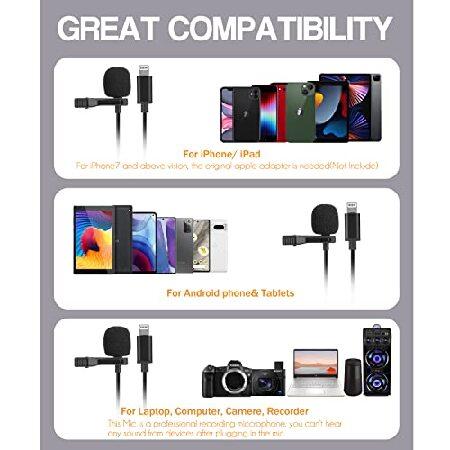 Enbiawit Professional lavalier Microphone for iPhone, Condenser Microphone for Phone Recording and Video Recording, lavalier Microphone for YouTube, i