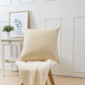 百搭純色抱枕-條紋黃