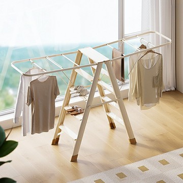 【可開發票】鋁合金梯子晾衣架兩用人字梯室內曬被梯加厚多功能家用摺疊晾曬梯