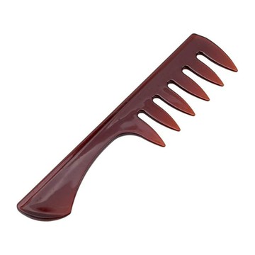 【現貨】油頭造型梳 長柄寬齒-琥珀色 打造質感紋理