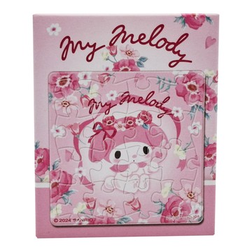 Pintoo 優利瑪 My Melody 美樂蒂 花朵系列 拼圖磁鐵 方 HP0116015 粉茶花 16片  1盒