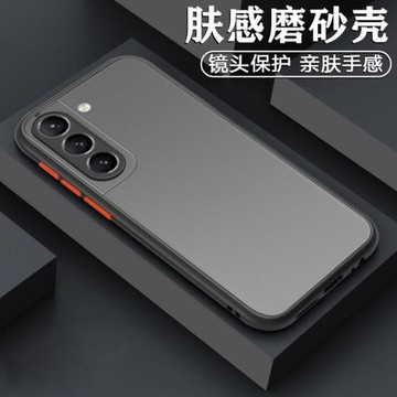 仙閣里適用于三星S21手機殼透明膚感磨砂GalaxyS21+鏡頭全包S21Ultra保護套S21FE撞色S21plus硅膠套新款撞色