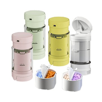 日本SP SAUCE新色系攜帶型5合1藥盒(儲存+切藥+磨藥+水杯+細刷)