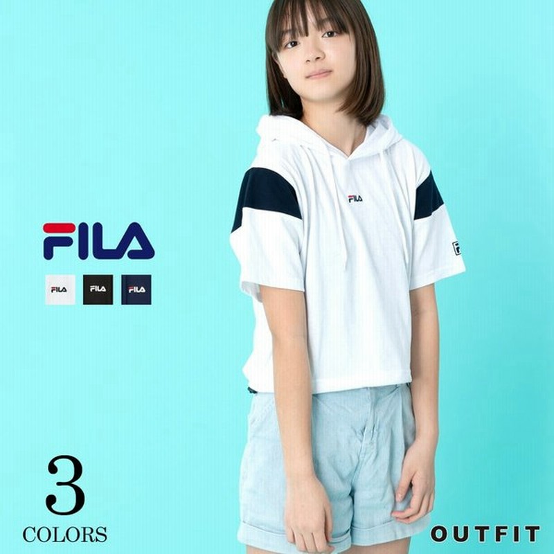 Fila フィラ ショートパーカー レディース フード付き Tシャツ ブラック ネイビー ホワイト Fl18 通販 Lineポイント最大0 5 Get Lineショッピング