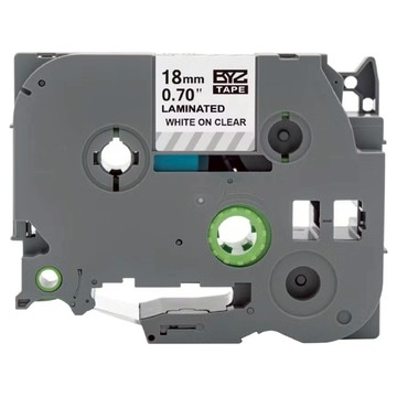 brother 兄弟牌 原廠護貝標籤帶 18mm  8m  透明底白字