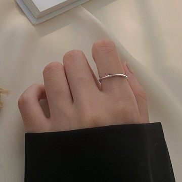 925純銀戒指女ins潮小眾設計感時尚冷淡風個性簡約食指戒素圈指環