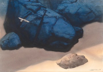 【遨遊】天地一石藝術家林順雄Sunlin限量授權版畫