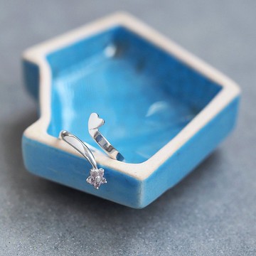 Heart & Flower 小指戒指 925銀