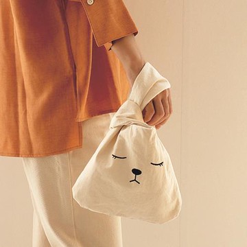 E.City_日式帆布手腕包收納提袋