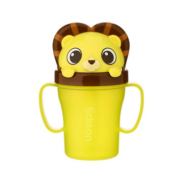 Edison Friends系列 防漏吸管水杯  黃色獅子款  200ml  1個