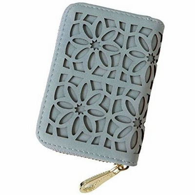 Queens Lab カードケース レディース 大容量 じゃばら ミニ財布 カードホルダー (Blue)