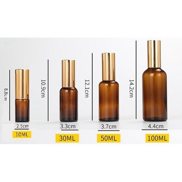 茶色藍色金蓋噴霧瓶 5ml、10ml、30ml、50ml、100ml