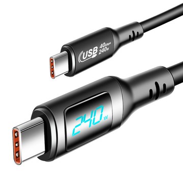 USB Type-C to C USB4 8K Thunderbolt 4 數顯充電傳輸線(240W)(0.5M) (1M) 全功能 Type-C 超級快充線 閃充線