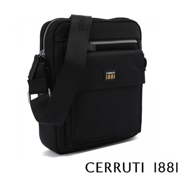 【Cerruti 1881】限量2折 頂級肩背包斜背包 全新專櫃展示品(黑色 6384N)