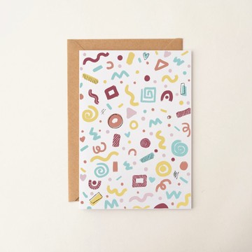 彩色幾何插畫萬用卡 感謝卡 客製化卡片 生日卡片 禮品卡 謝卡