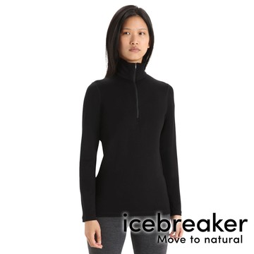 【icebreaker】女Tech羊毛半開襟長袖上衣-BF260『黑』B04390 戶外 露營 登山 健行 休閒 時尚 羊毛 長袖 上衣