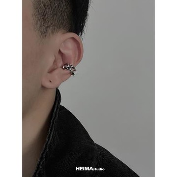 原創暗影系列皇冠造型耳夾男單只無耳洞耳環男生高級感耳骨夾痞帥