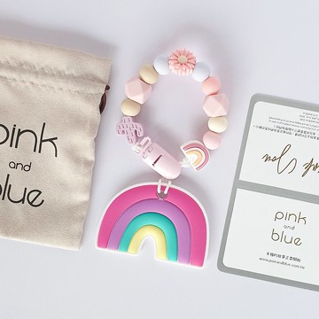 無字 仙人掌 雛菊 彩虹 紫色彩虹固齒器 / 客製化奶嘴鏈