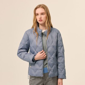 ILEY伊蕾 保暖無縫小立領縮口羽絨外套(深紫；M-2L)