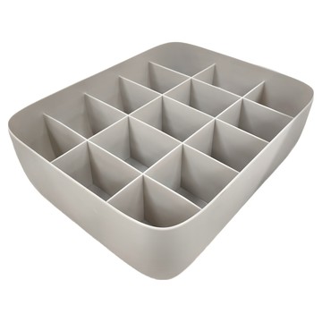 Life 多功能可堆疊分隔衣物收納盒 15格  29 x 23 x 8cm  灰色  1個