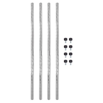 KI WISH 居家生活 鐵管插管款鐵架專用1英吋竹節管 150CM 銀色 4支入  1組