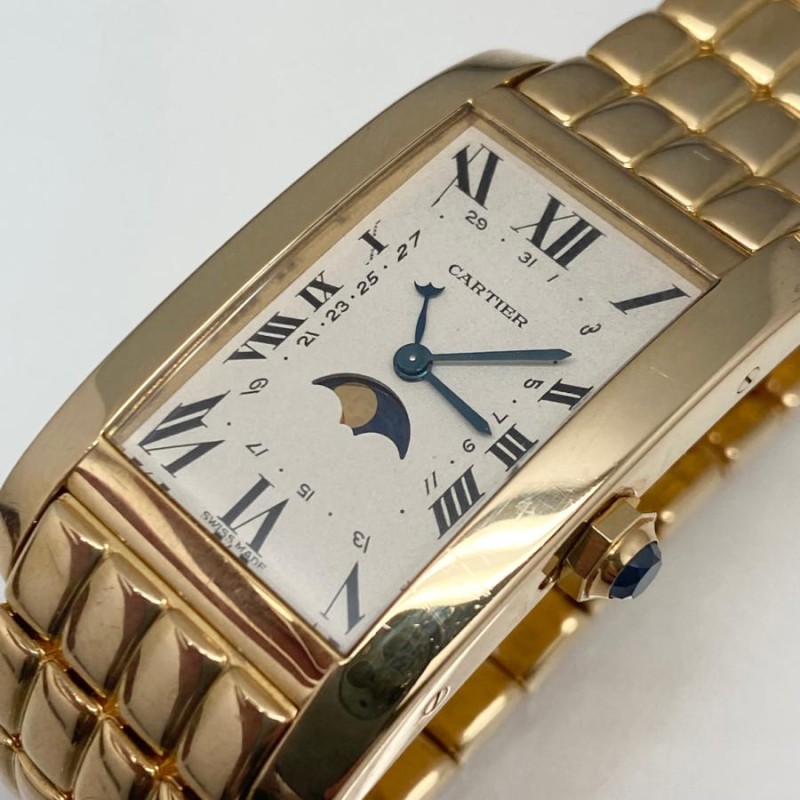 【OH済】Cartier TANK LM K18 金無垢　腕時計　クォーツ オーバーホール済み】 カルティエ K18 タンク シノワーズ LM【極