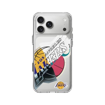 iPhone 17 Pro Max Clear Case（相機按鈕） 透明 - NBA - 拼接系列-洛杉磯湖人 L.A. Lakers - Style Mix