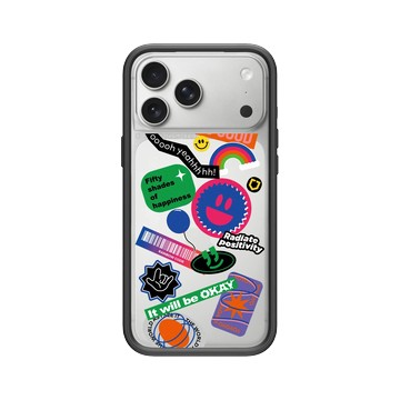 iPhone 17 Pro Max Mod NX -邊框背蓋組合 (相機按鈕) 黑 - Positive Vibes / 正好能量 - 就是不一樣