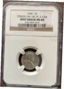 アンティークコイン コイン 金貨 銀貨 RARE CENT STRUCK ON SILVER DIME PLANCHET MINT STATE COIN PRICE REDUCEDx2