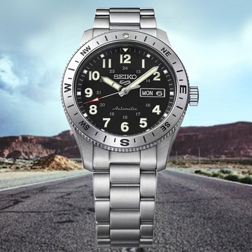 SEIKO 精工 5 Sports 軍裝風格機械錶 HDB006K1/4R36-18V0D