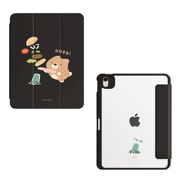 【插畫家聯名】嗚比的朋友在地漢堡強悍磁吸iPad三折/Y折保護殼