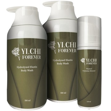 沐浴乳 Yi Chi Forever水解彈性蛋白沐浴露 500ml x2瓶百里酚私密慕斯 120ml x1瓶
