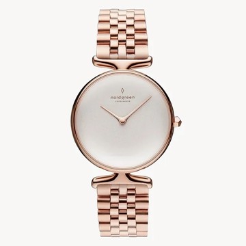 Nordgreen Unika優雅獨特玫瑰金米蘭錶帶腕錶32mm/UN32RG5LROXX