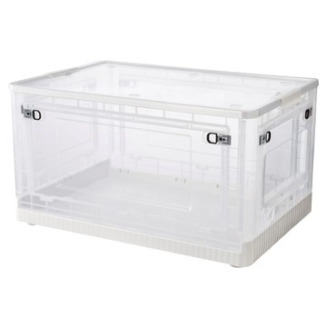 摺疊收納箱 底部滑輪 輕鬆移動  白色  56L  1個