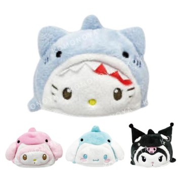 小禮堂 Sanrio 三麗鷗 絨毛造型化妝包 (鯨鯊系列) Kitty 美樂蒂 酷洛米 大耳狗