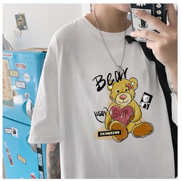 FINDSENSE X 男款 時尚 寬鬆 舒適 男裝寬 中性 休閑情侶大碼 短袖T恤男