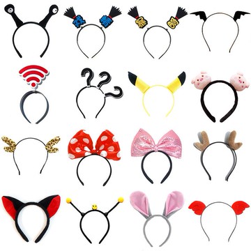 問好頭箍少女熊貓百搭發窟抖音動物化妝問號壓發。發卡可愛搞怪1入