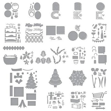 圣誕Merry Stitchmas假日花卉狂歡樹刀模切割模板DIY模具賀卡制作