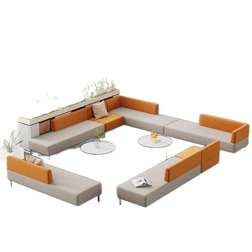 辦公室轉角洽談沙發會客創意簡約休閑沙發休息區接待區靜音房卡座【0113103DD】