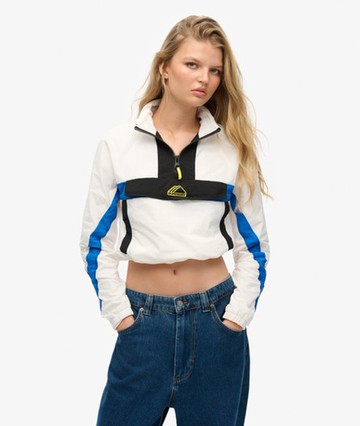Superdry Women's Women's Colourblock Track Overhead Jacket White / Optic - Size: 10 Size: 6