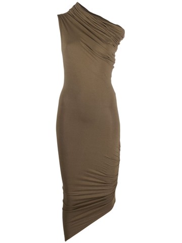 ENTIRE STUDIOS - one-shoulder asymmetric-hem dress - women - Viscose/Elastane - XS - Green