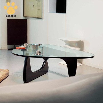 簡約 小戶型 客廳玻璃邊幾橢圓形小桌子組合北歐現代大理石巖板 茶幾ws9051