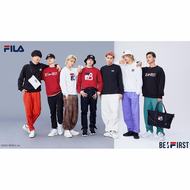 FILA x BE:FIRST EMBROIDERY CREWNECK fb0779 BLACK フィラ × ビー