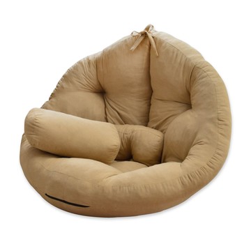 【班尼斯】專利支撐‧蘑菇Mushroom 懶骨頭沙發(贈送長方形小靠墊)-淺咖啡色