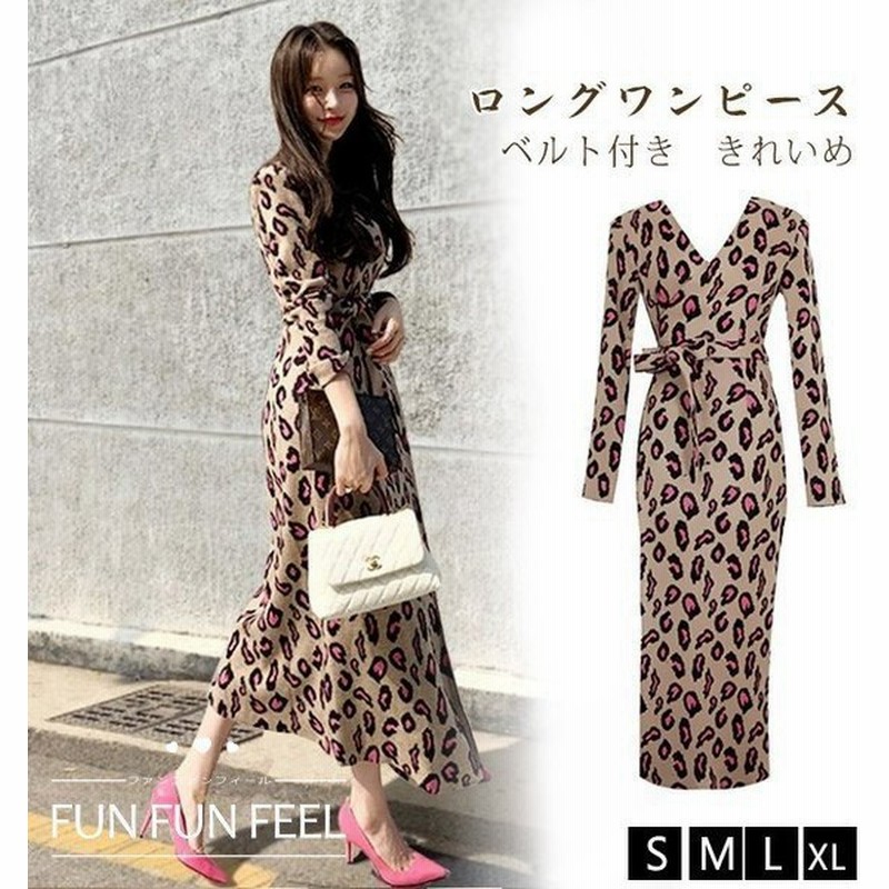 ワンピース レディース 40代 きれいめ おしゃれ 着痩せ ニットワンピース Vネック ロング 長袖 ベルト付き 秋 冬 マキシ フォーマル 二次会 通販 Lineポイント最大get Lineショッピング