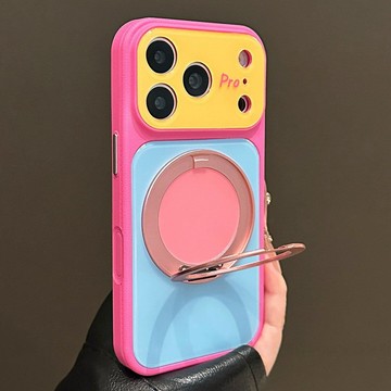 360°旋轉支架 撞色磁吸 防摔保護殼 手機殼 適用 蘋果 iPhone 17 16 15 14 13 Pro Max